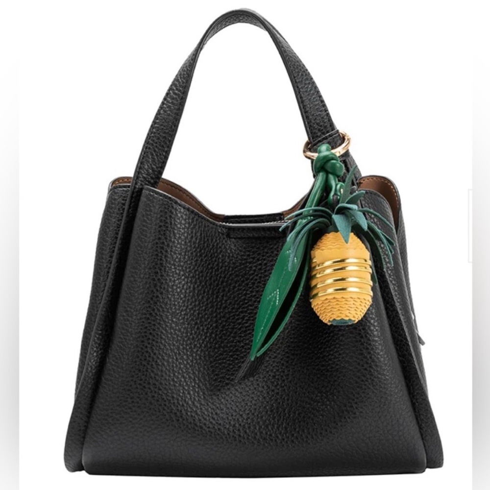 Anthropologie Melie Bianco Pineapple Fruit Bag Charm Key Holder‎ Keychain